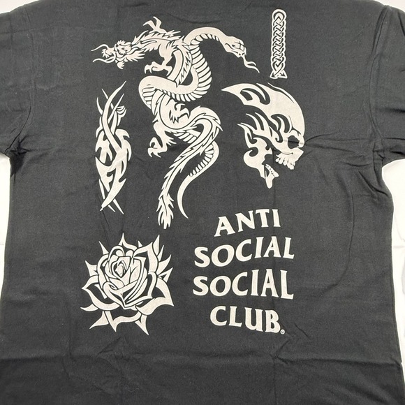Anti Social Social Club Black Tribal Graphic Long Sleeve T-Shirt Mens XL - Picture 2 of 9